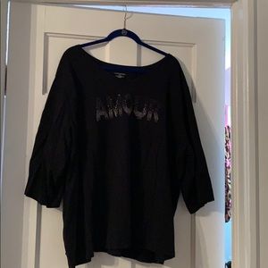 Catherine’s long sleeve tee with AMOUR rhinestones